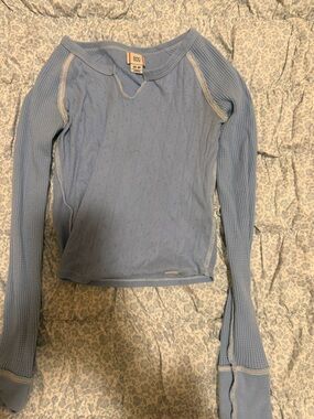 BDG Powder Blue Long-Sleeve Thermal Tee